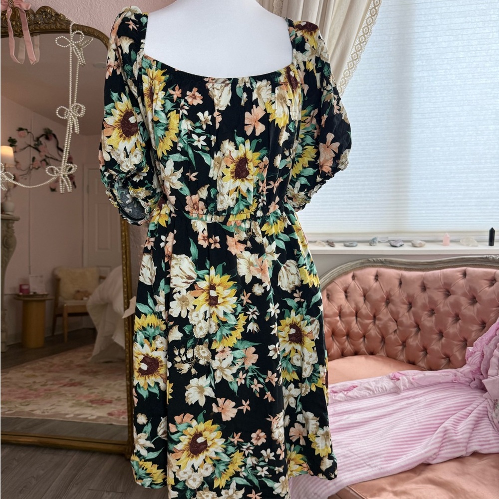 Torrid Black Floral Mini Dress